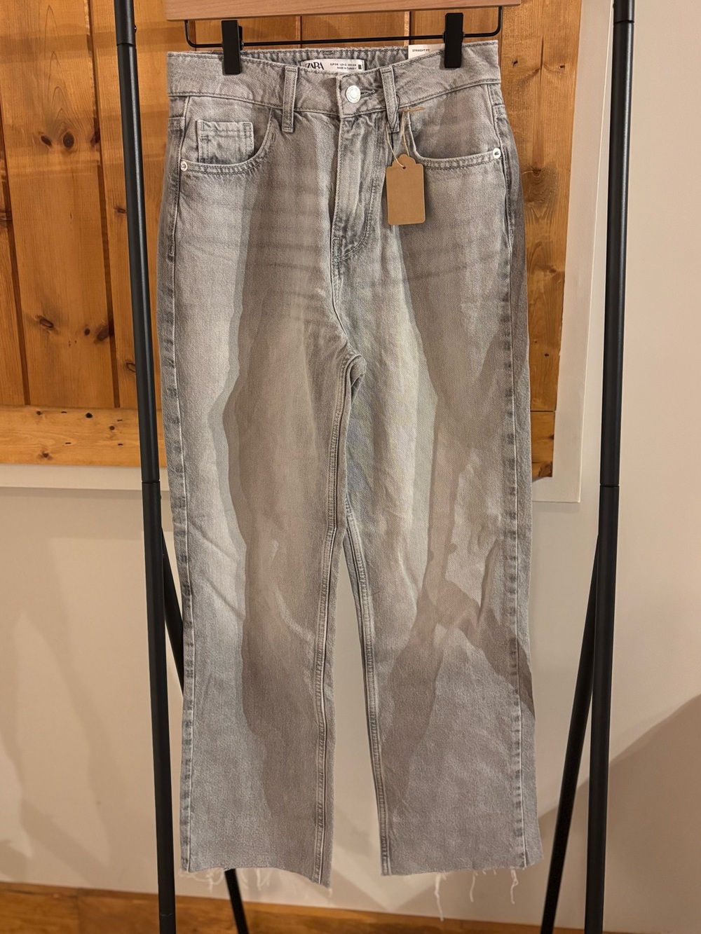 Zara Women's Straight Leg Gray Jeans